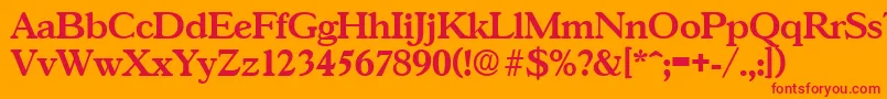 GascogneDemibold Font – Red Fonts on Orange Background