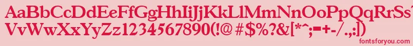 GascogneDemibold Font – Red Fonts on Pink Background