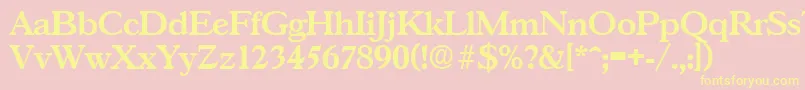 GascogneDemibold Font – Yellow Fonts on Pink Background