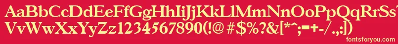 GascogneDemibold Font – Yellow Fonts on Red Background