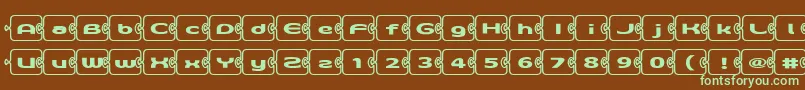 Шрифт D3Pazzlismb – зелёные шрифты на коричневом фоне