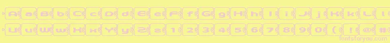 D3Pazzlismb Font – Pink Fonts on Yellow Background