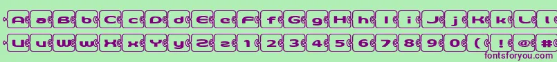 D3Pazzlismb Font – Purple Fonts on Green Background