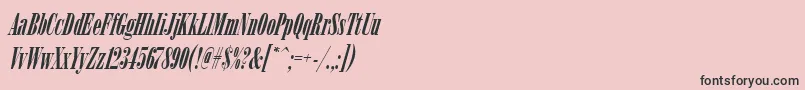 Fonte ArsisdeeregItalic – fontes pretas em um fundo rosa
