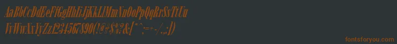 フォントArsisdeeregItalic – 黒い背景に茶色のフォント
