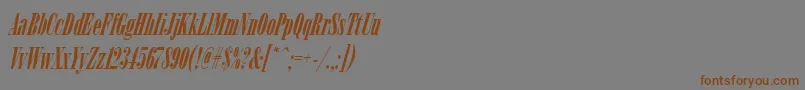 Fonte ArsisdeeregItalic – fontes marrons em um fundo cinza