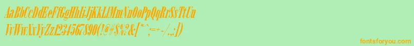 Fonte ArsisdeeregItalic – fontes laranjas em um fundo verde