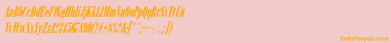 Saiba mais sobre a fonte ArsisdeeregItalic Fonte ArsisdeeregItalic – fontes laranjas em um fundo rosa