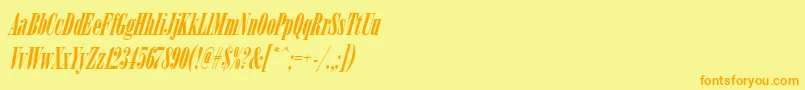 ArsisdeeregItalic-fontti – oranssit fontit keltaisella taustalla
