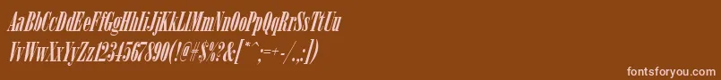 Lisätietoja ArsisdeeregItalic-fontista ArsisdeeregItalic-fontti – vaaleanpunaiset fontit ruskealla taustalla