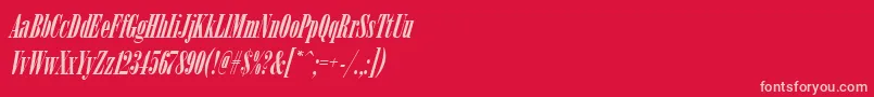 Fonte ArsisdeeregItalic – fontes rosa em um fundo vermelho