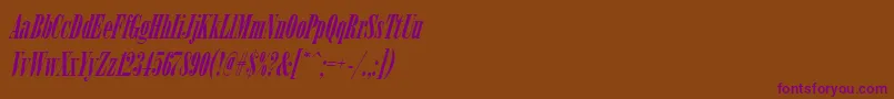 ArsisdeeregItalic-Schriftart – Violette Schriften auf braunem Hintergrund