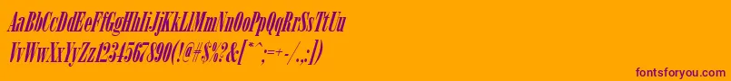 Fonte ArsisdeeregItalic – fontes roxas em um fundo laranja