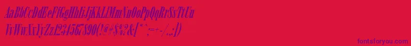 ArsisdeeregItalic-Schriftart – Violette Schriften auf rotem Hintergrund