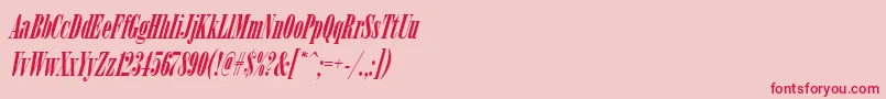 Fonte ArsisdeeregItalic – fontes vermelhas em um fundo rosa