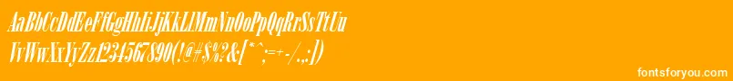 ArsisdeeregItalic-Schriftart – Weiße Schriften auf orangefarbenem Hintergrund
