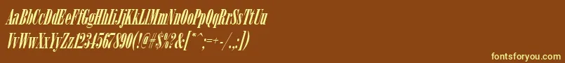 フォントArsisdeeregItalic – 黄色のフォント、茶色の背景