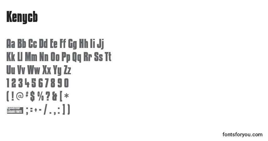 A fonte Kenycb – alfabeto, números, caracteres especiais