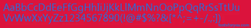 フォントMyanmarText – 赤い背景に青い文字
