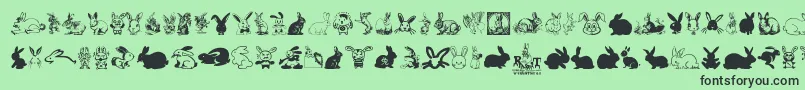 フォントRabbit – 緑の背景に黒い文字