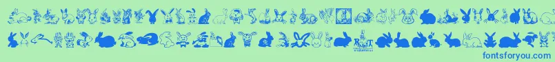 Police Rabbit – polices bleues sur fond vert