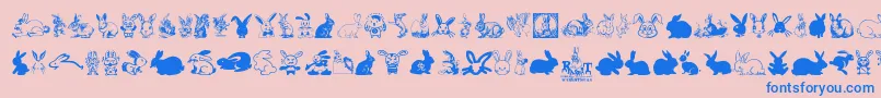 フォントRabbit – ピンクの背景に青い文字