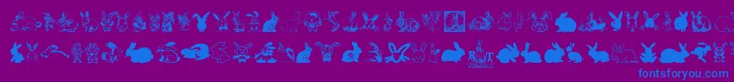 Rabbit-Schriftart – Blaue Schriften auf violettem Hintergrund