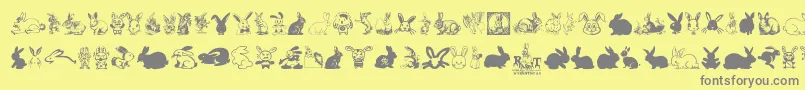 Rabbit-fontti – harmaat kirjasimet keltaisella taustalla