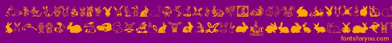 Rabbit Font – Orange Fonts on Purple Background