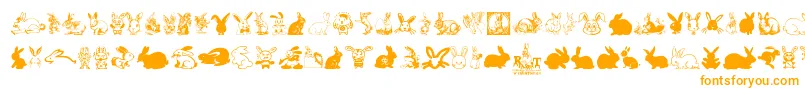 Rabbit-Schriftart – Orangefarbene Schriften auf weißem Hintergrund