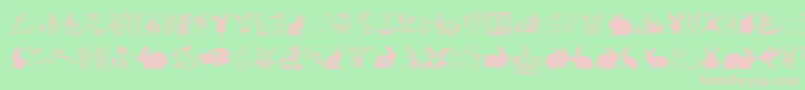 Rabbit Font – Pink Fonts on Green Background