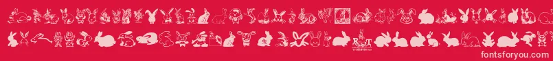 Rabbit-Schriftart – Rosa Schriften auf rotem Hintergrund