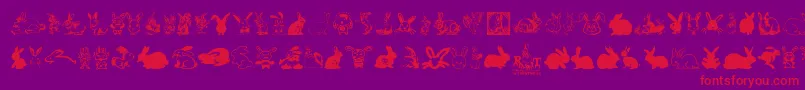 Rabbit-Schriftart – Rote Schriften auf violettem Hintergrund