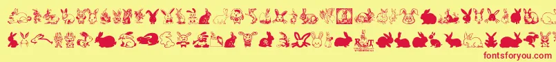 Rabbit Font – Red Fonts on Yellow Background