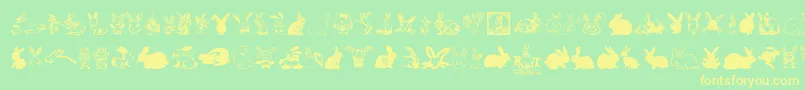 Rabbit Font – Yellow Fonts on Green Background