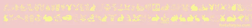 Rabbit-Schriftart – Gelbe Schriften auf rosa Hintergrund