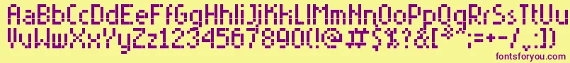 RYoung7 Font – Purple Fonts on Yellow Background