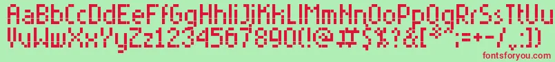 RYoung7 Font – Red Fonts on Green Background