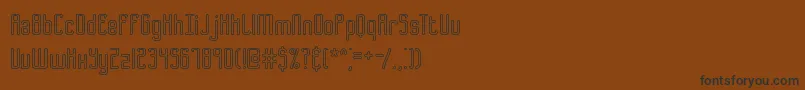 フォントBend2SquaresOl1Brk – 黒い文字が茶色の背景にあります