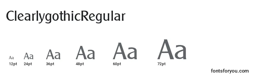 Размеры шрифта ClearlygothicRegular