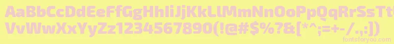 Exo2.0Black Font – Pink Fonts on Yellow Background