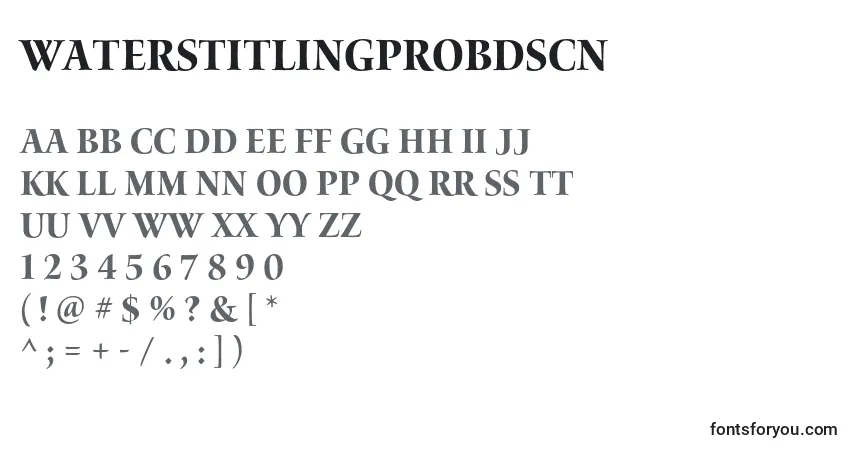 Fuente WaterstitlingproBdscn - alfabeto, números, caracteres especiales