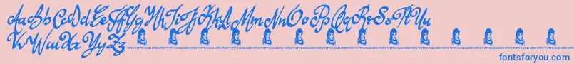 AnythingForYou Font – Blue Fonts on Pink Background