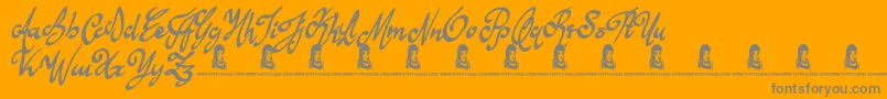 Fonte AnythingForYou – fontes cinzas em um fundo laranja