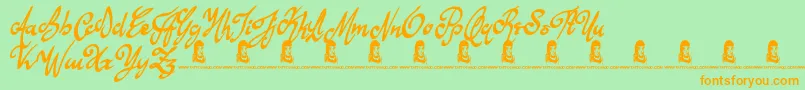AnythingForYou Font – Orange Fonts on Green Background