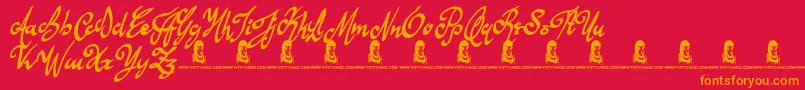 AnythingForYou-Schriftart – Orangefarbene Schriften auf rotem Hintergrund