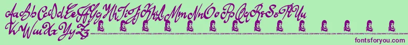fuente AnythingForYou – Fuentes Moradas Sobre Fondo Verde