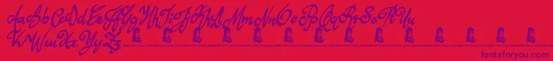 Fonte AnythingForYou – fontes roxas em um fundo vermelho