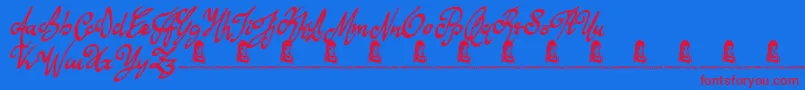 AnythingForYou Font – Red Fonts on Blue Background