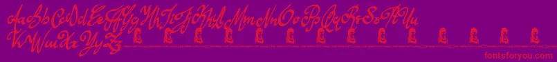 AnythingForYou-Schriftart – Rote Schriften auf violettem Hintergrund